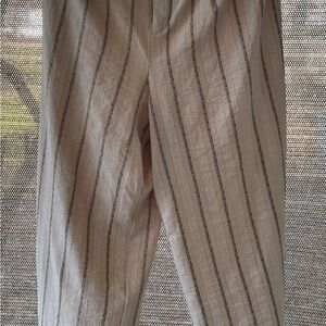 Adrienne Vittadini Cream and Black Striped Chinos